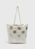 White Celestial Rope Handle Beach Bag - One Size Image 1
