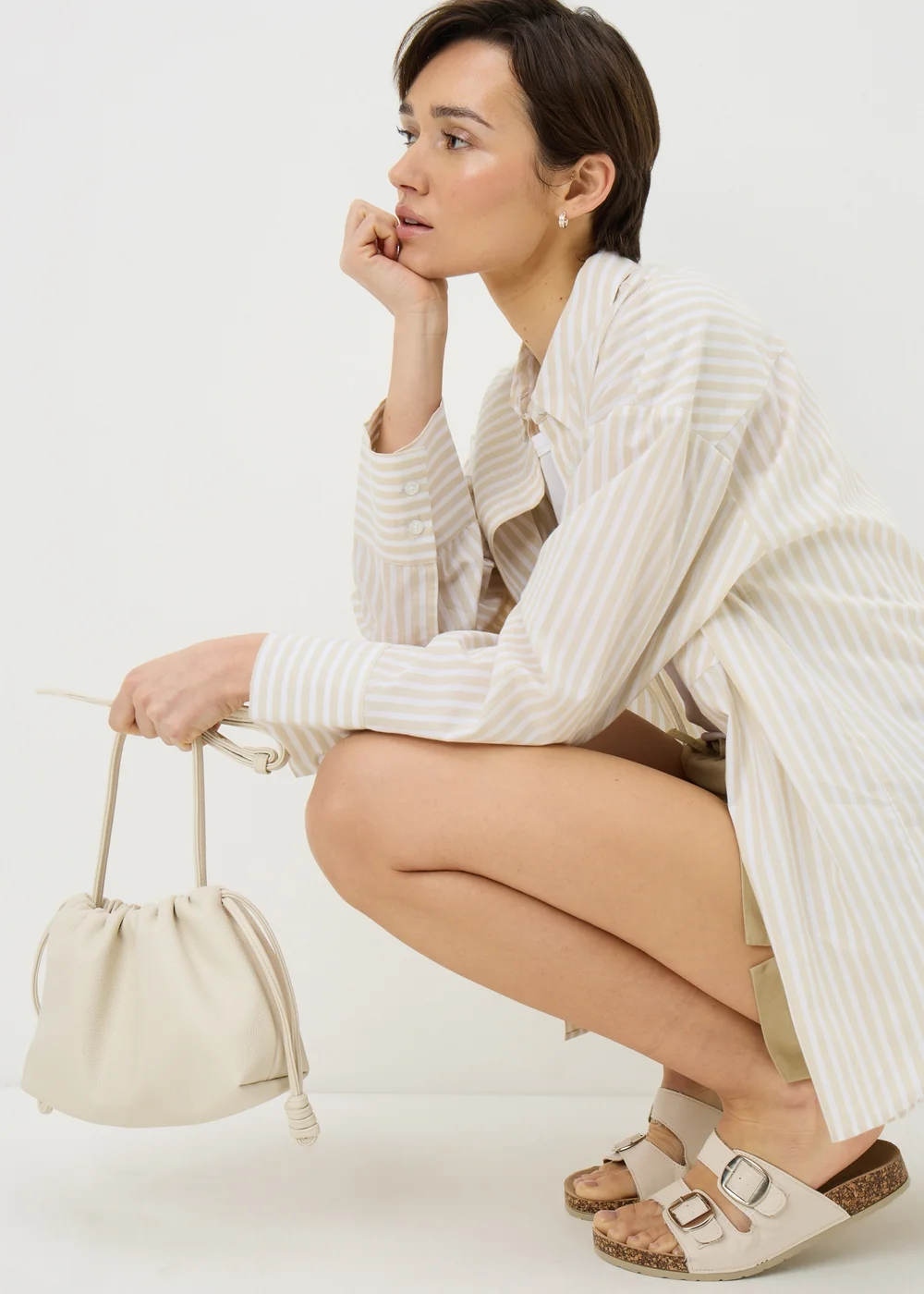 Cream Pouch Bag - One Size Image 2