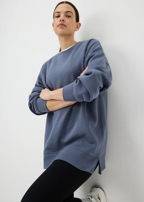 Blue Longline Sweatshirt - M Image 1