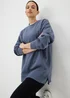 Blue Longline Sweatshirt - M Image 1