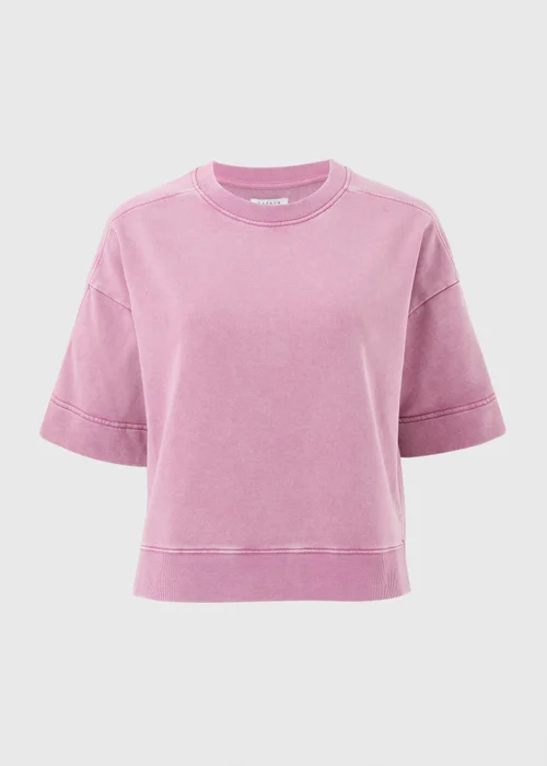 Raspberry Acid Wash Short Sleeve Sweatshirt - XS Image 3