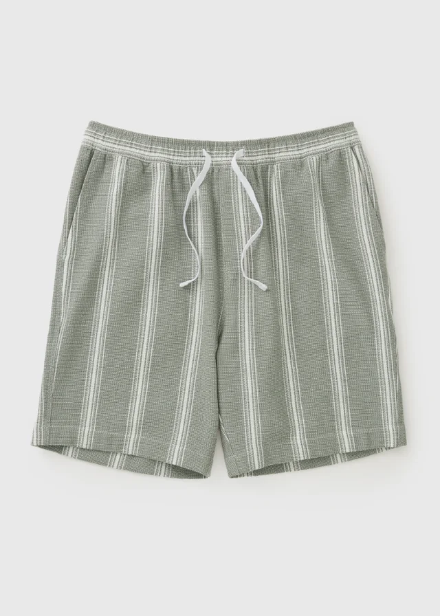 Khaki Stripe Co Ord Shorts