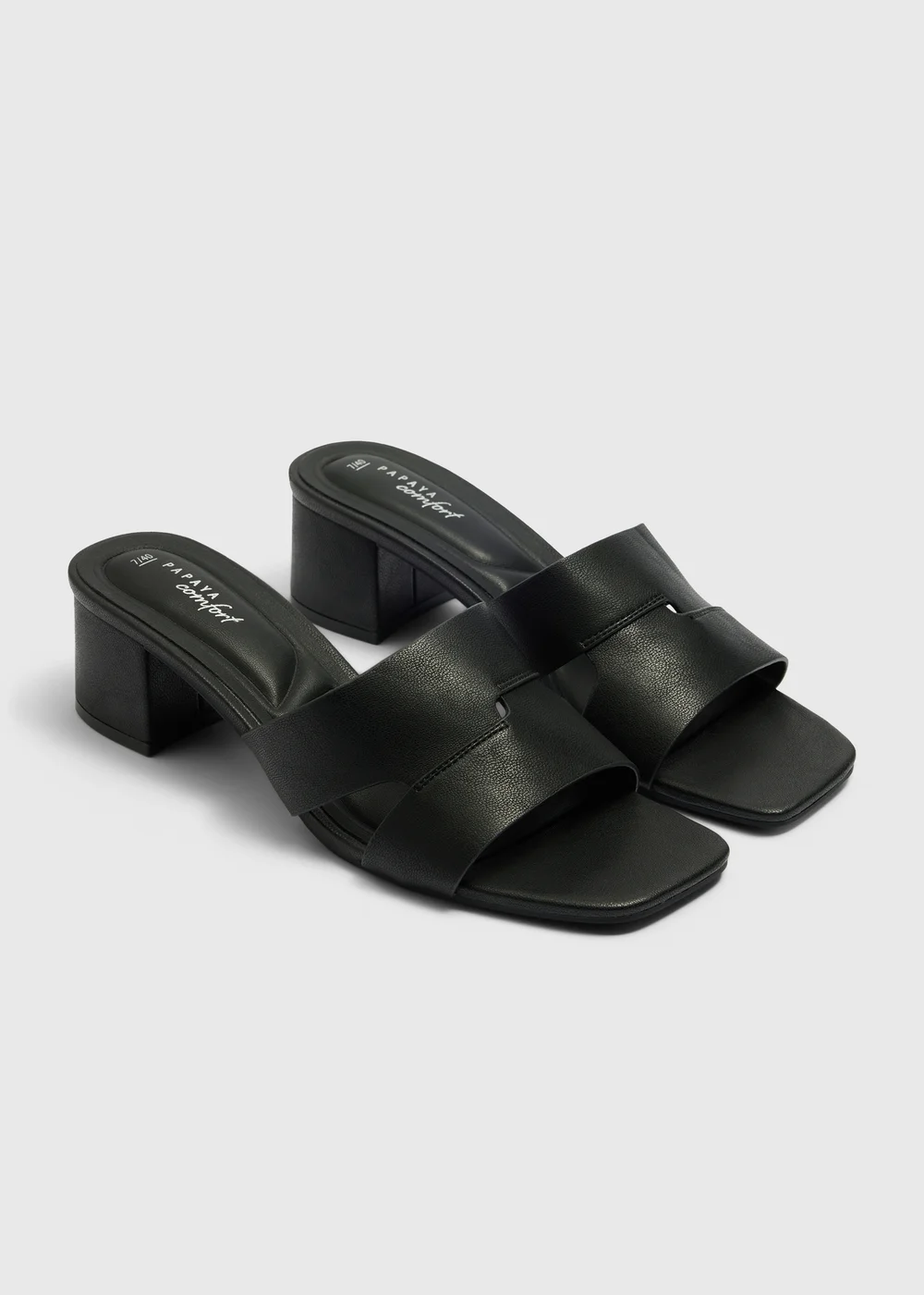Black Mule Block Heels - 3 Image 2