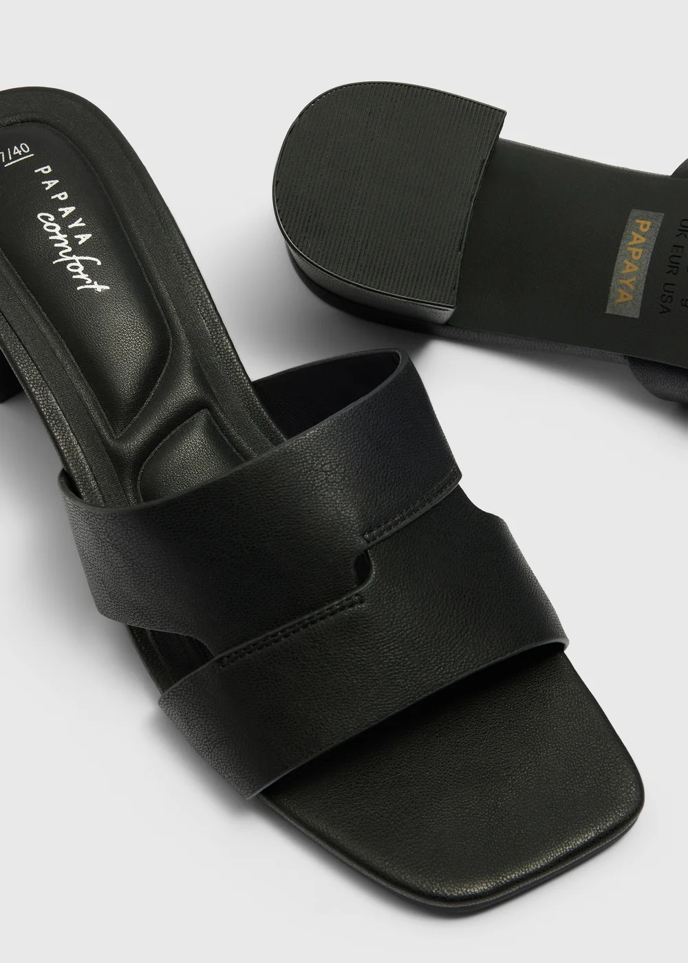 Black Mule Block Heels - 3 Image 1