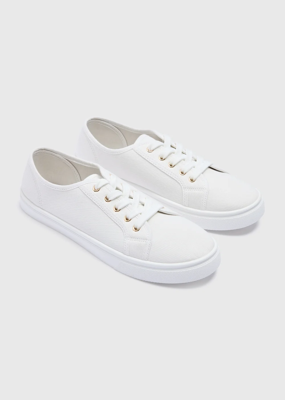 White Canvas Trainers - 3 Image 1