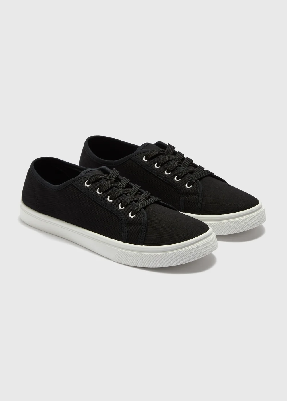 Black Canvas Trainers - Size 3 Image 1