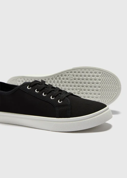 Black Canvas Trainers - Size 3 Image 2