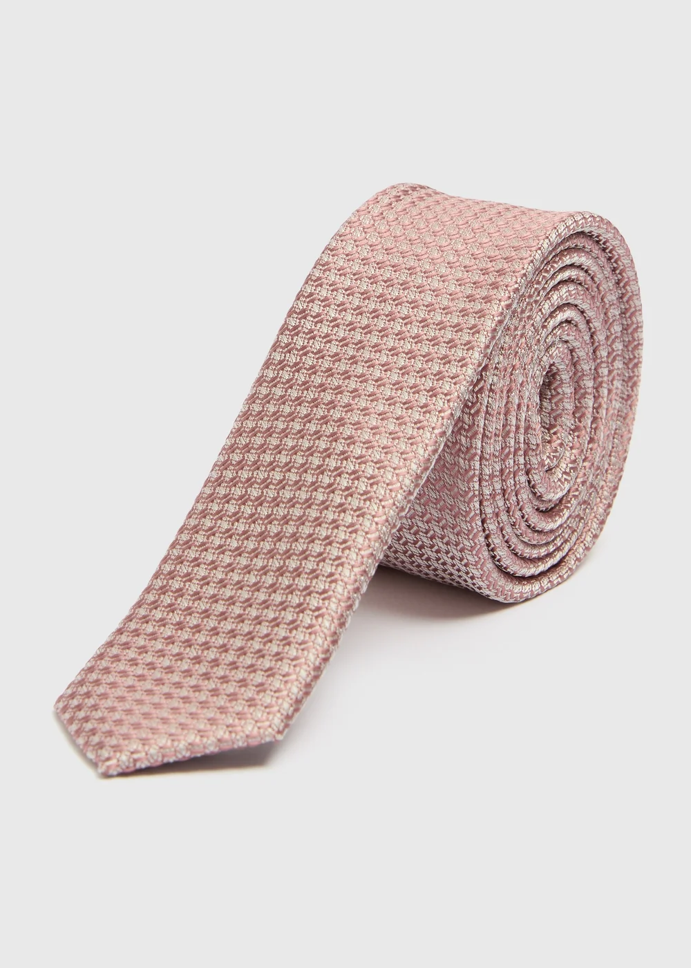 Boys Pink Textured Tie (7-13yrs) - Age 7 - 13 Years Image 1