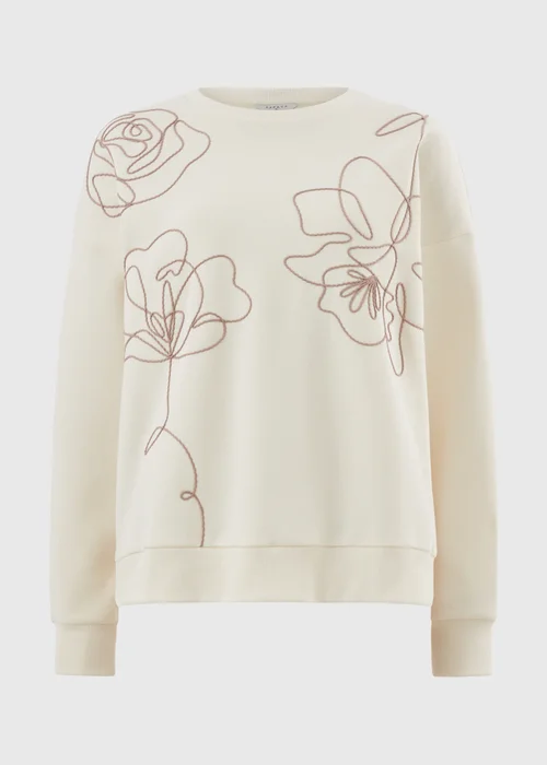 Cream Contrast Floral Sweatshirt - 2XL Image 4