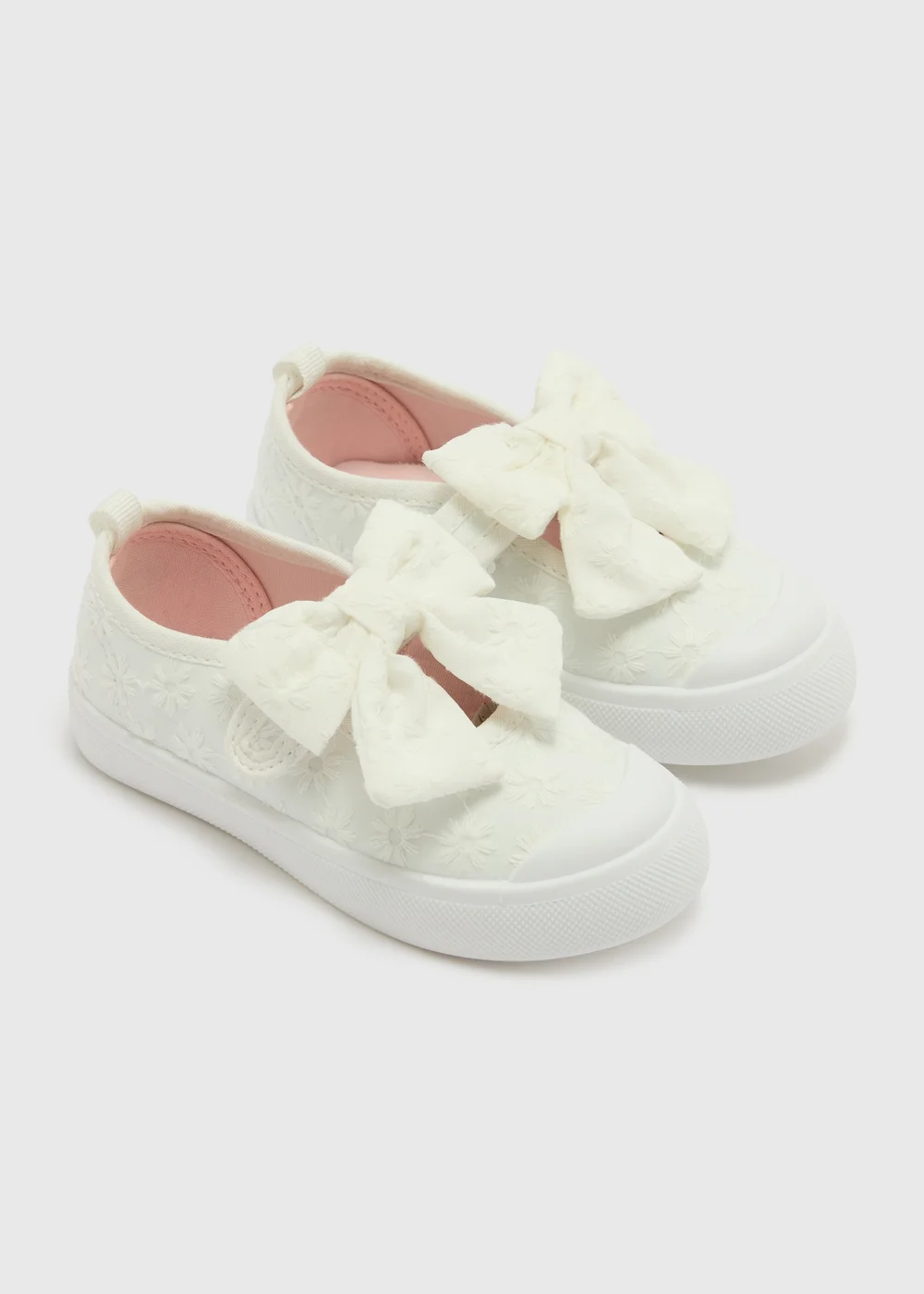 Girls White Broderie Mary Jane Shoes (Younger 4-12) - Size 4 Infants Image 1