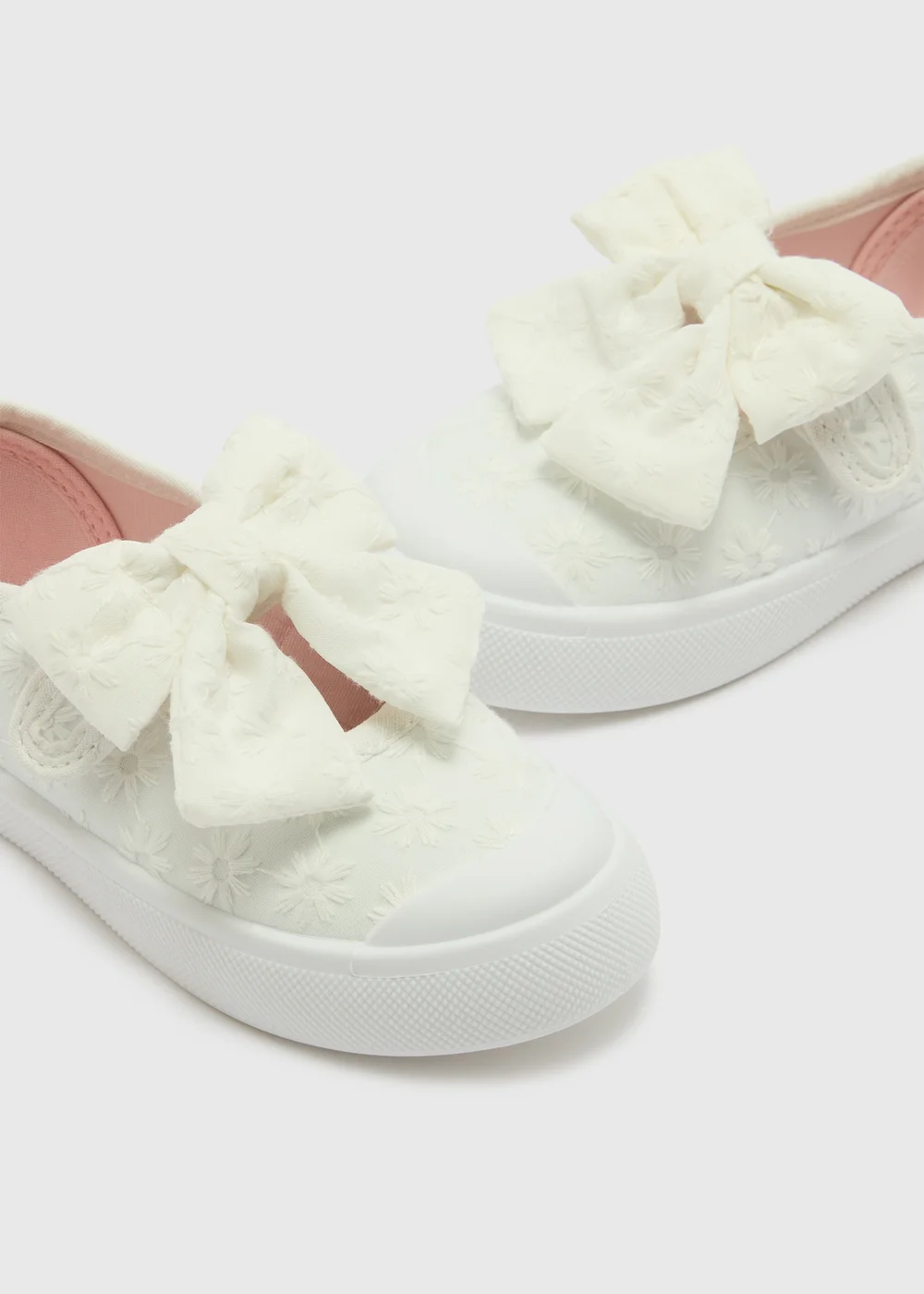 Girls White Broderie Mary Jane Shoes (Younger 4-12) - Size 4 Infants Image 2