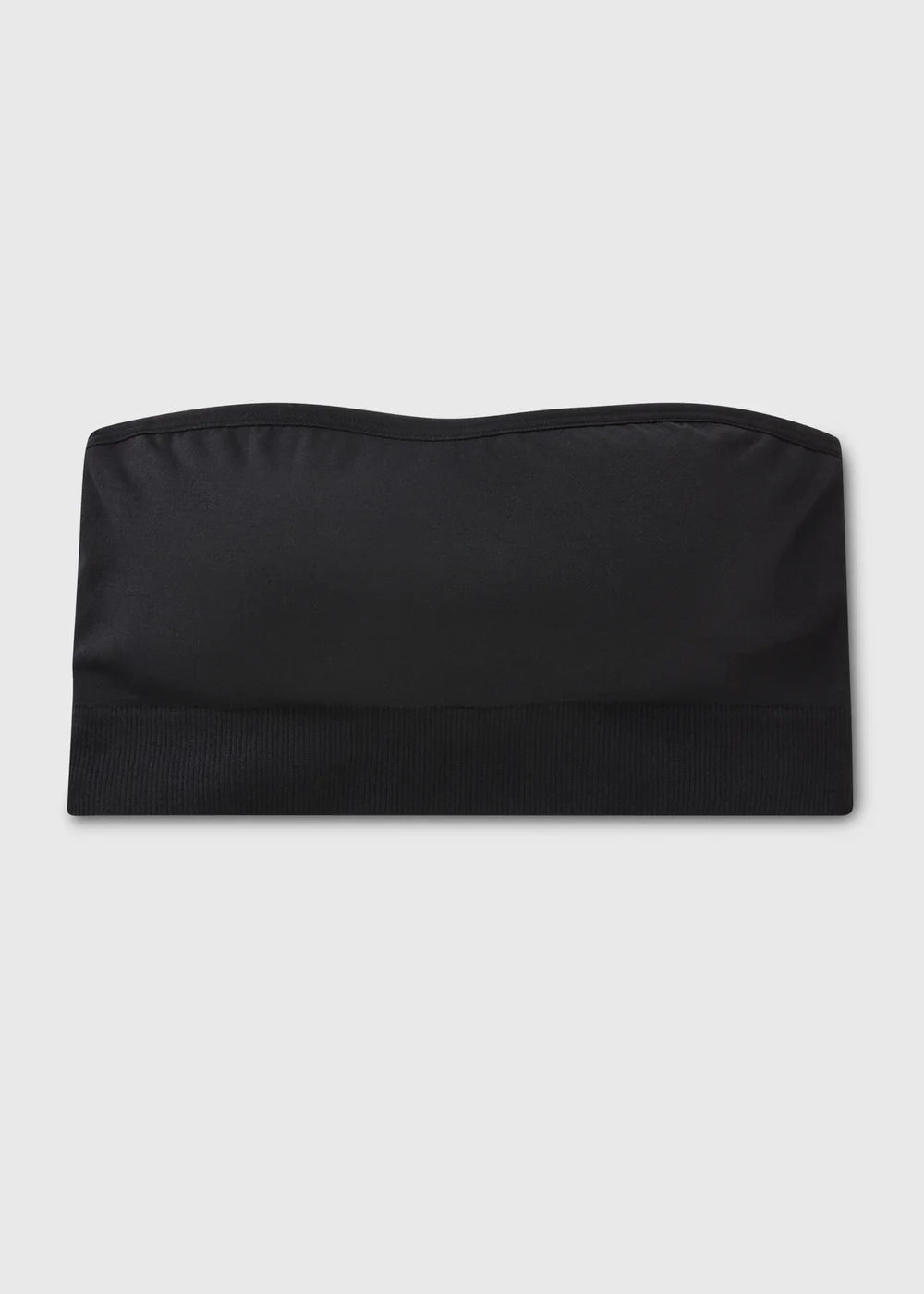 Black Seam Free Padded Bandeau Bra - Large Image 2