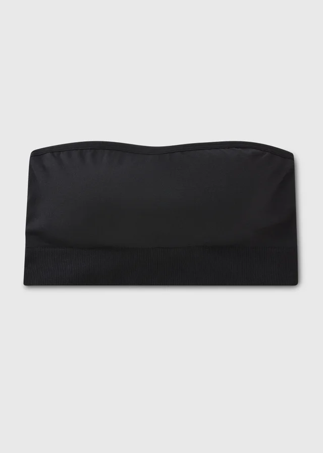 Black Seam Free Padded Bandeau Bra