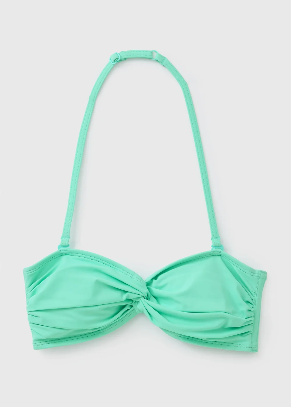 Aqua Blue Twist Halter Neck Bandeau Bikini Top - 20 Image 3