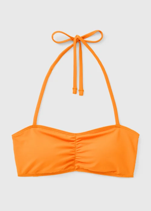 Orange Halter Neck Bandeau Bikini Top - 6 Image 3