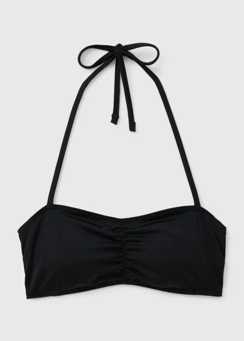 Black Halter Neck Bandeau Bikini Top - 6 Image 3