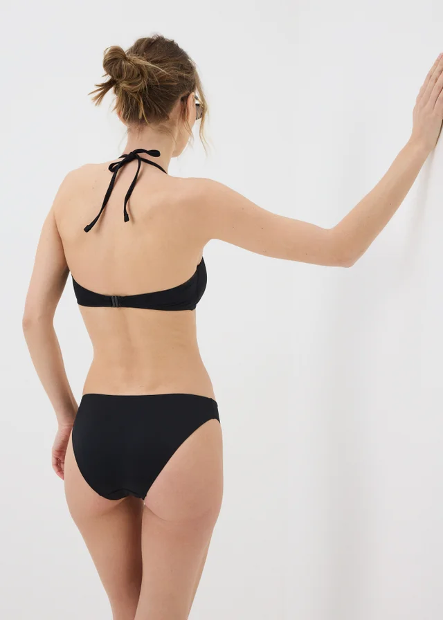 Black Halter Neck Bandeau Bikini Top