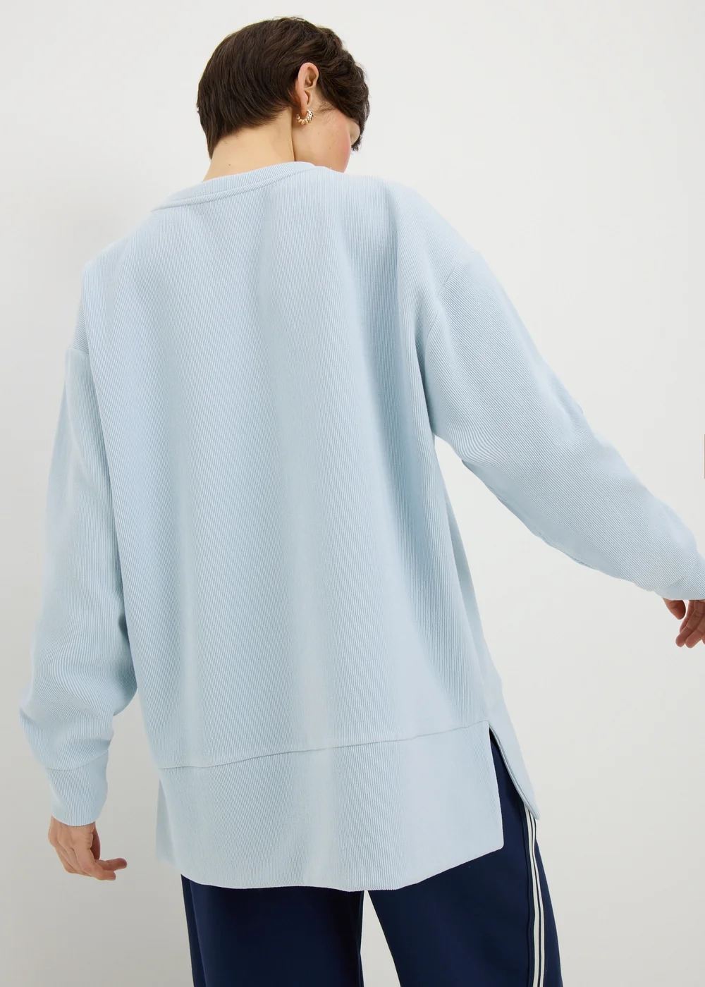 Souluxe Light Blue Longline Sweatshirt - M Image 1