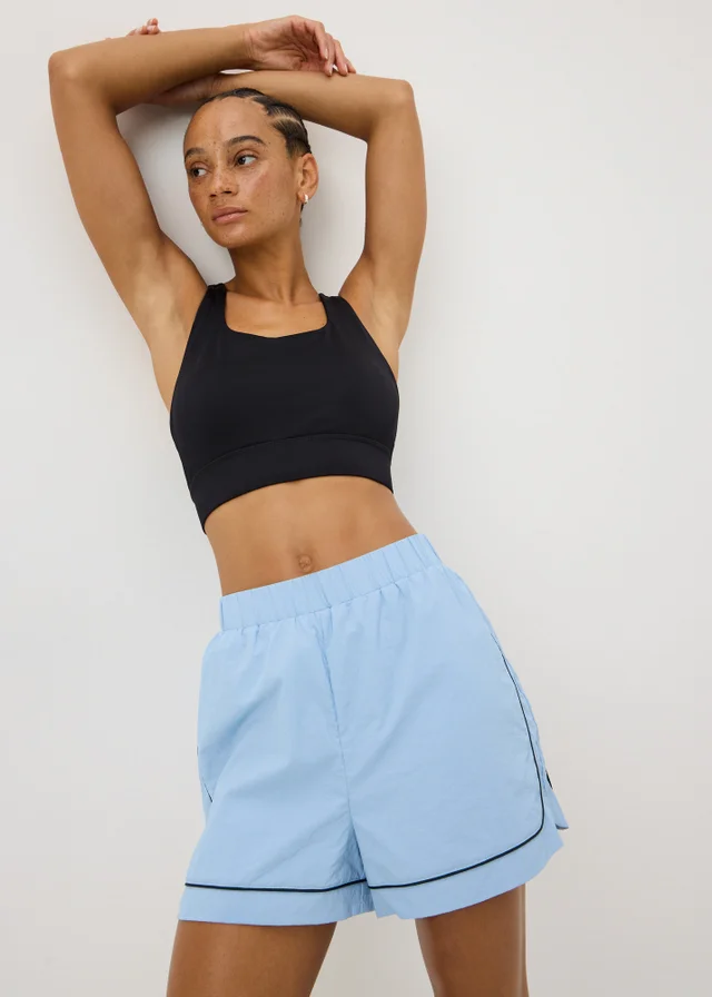 Souluxe Light Blue Piped Running Co Ord Shorts