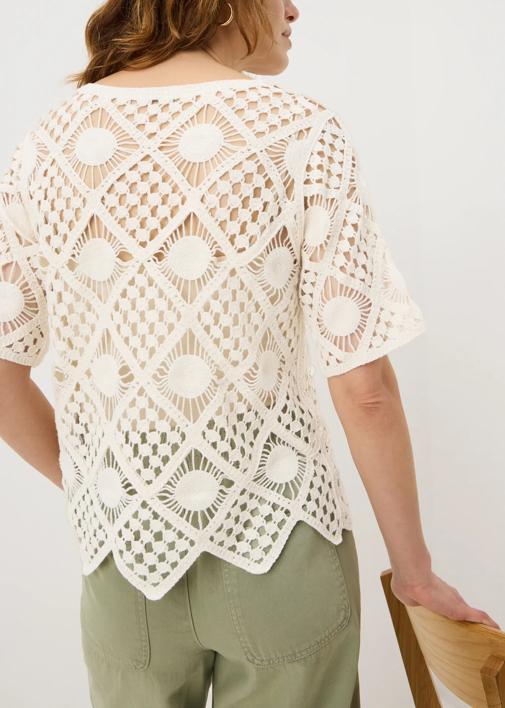 Cream Crochet Top - 8 Image 3