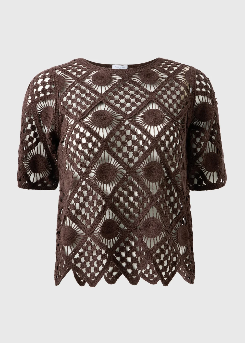 Chocolate Brown Crochet Top - 8 Image 4
