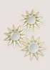 3 Piece Gold Sun Outdoor Mirrors Image 1