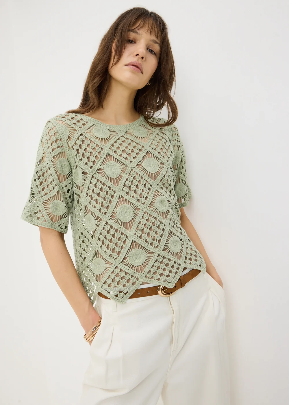 Sage Green Crochet Top - 18 Image 1