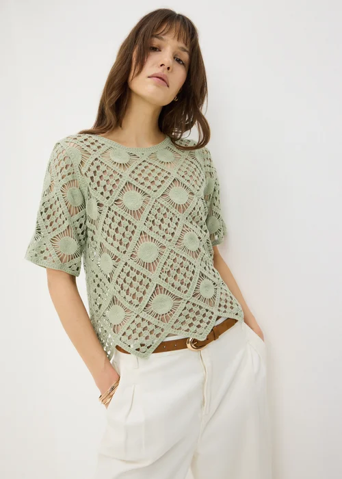Sage Green Crochet Top - 18 Image 1