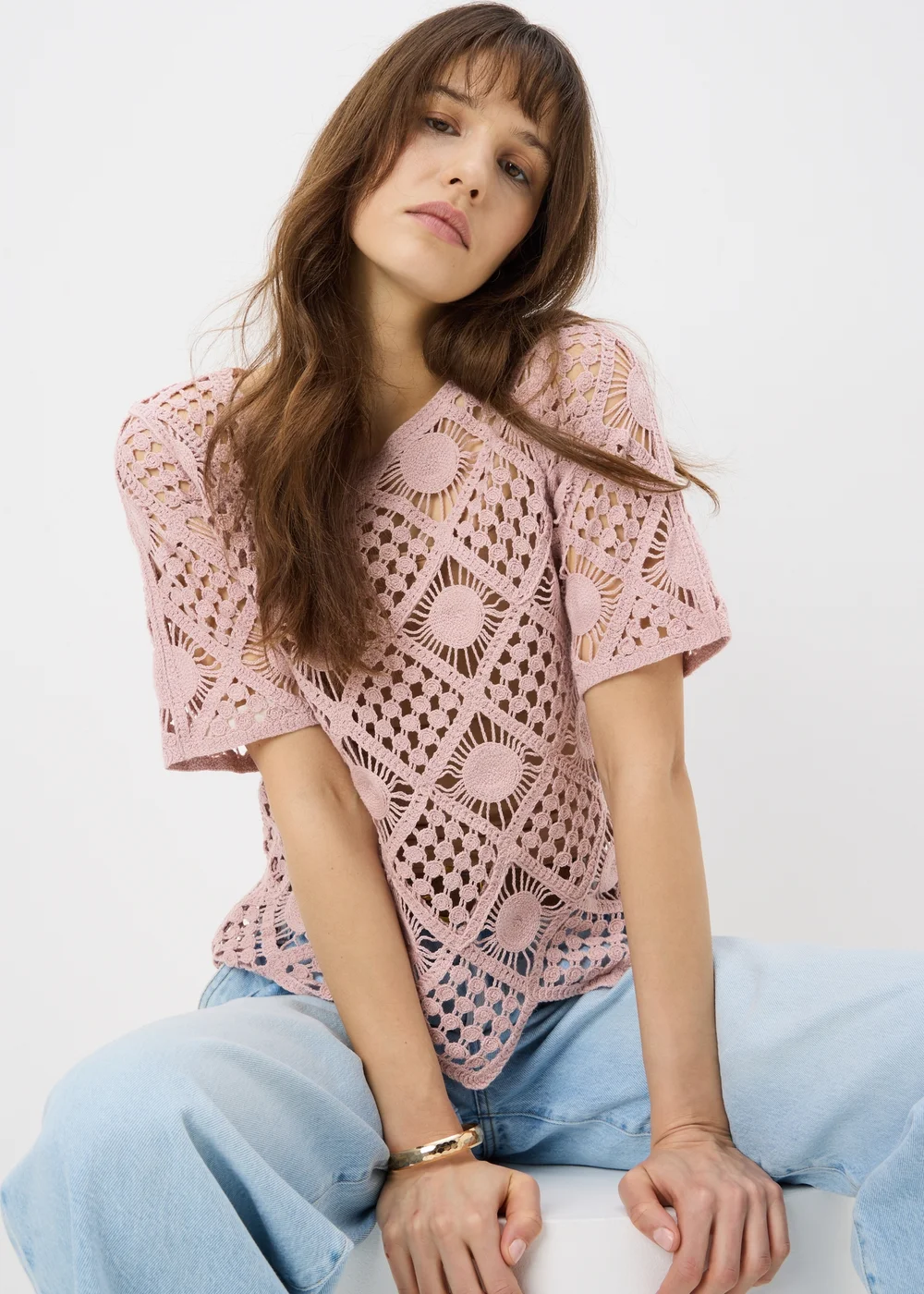 Light Pink Crochet Top - 10 Image 1
