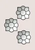 3 Piece Black Flower Outdoor Mirrors Image 1