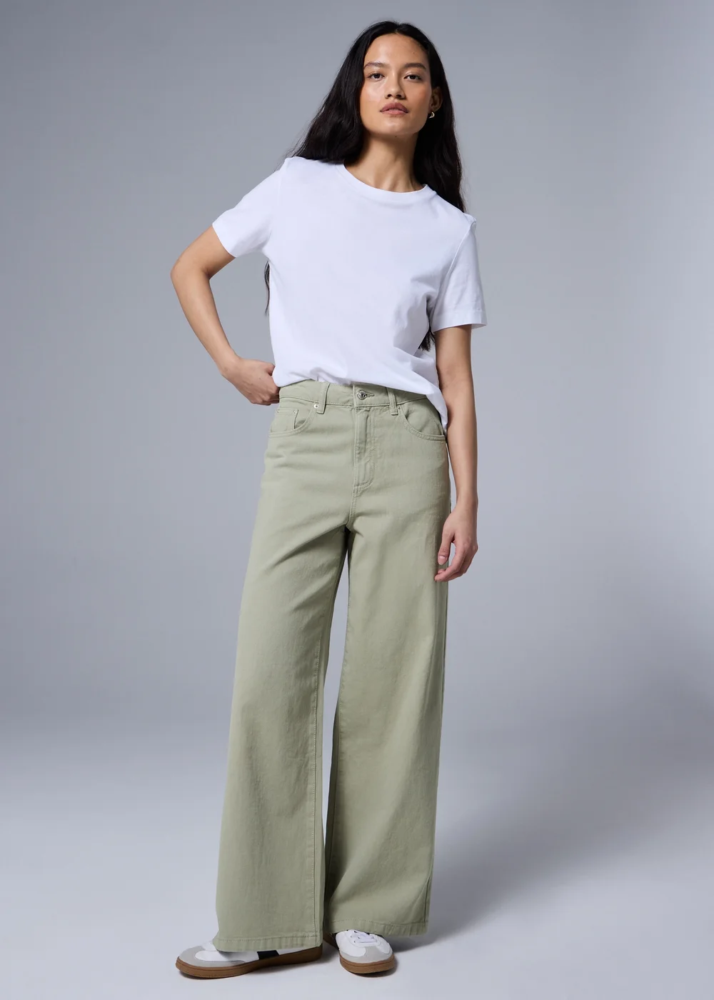 Green Wide Leg Jeans - 22/L29 Image 1