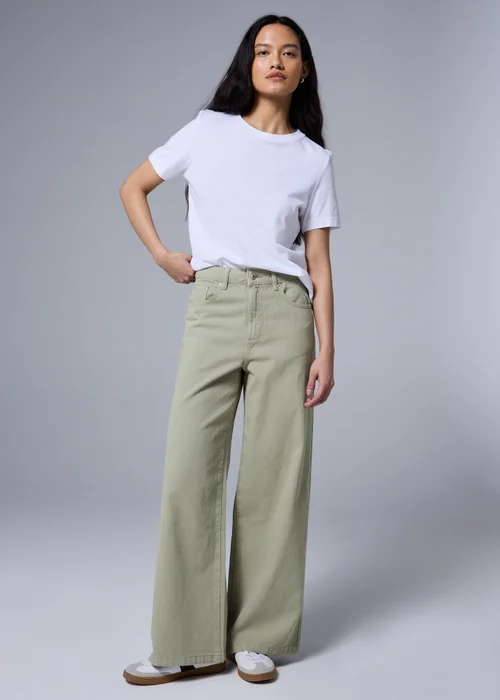 Green Wide Leg Jeans - 22/L29 Image 1