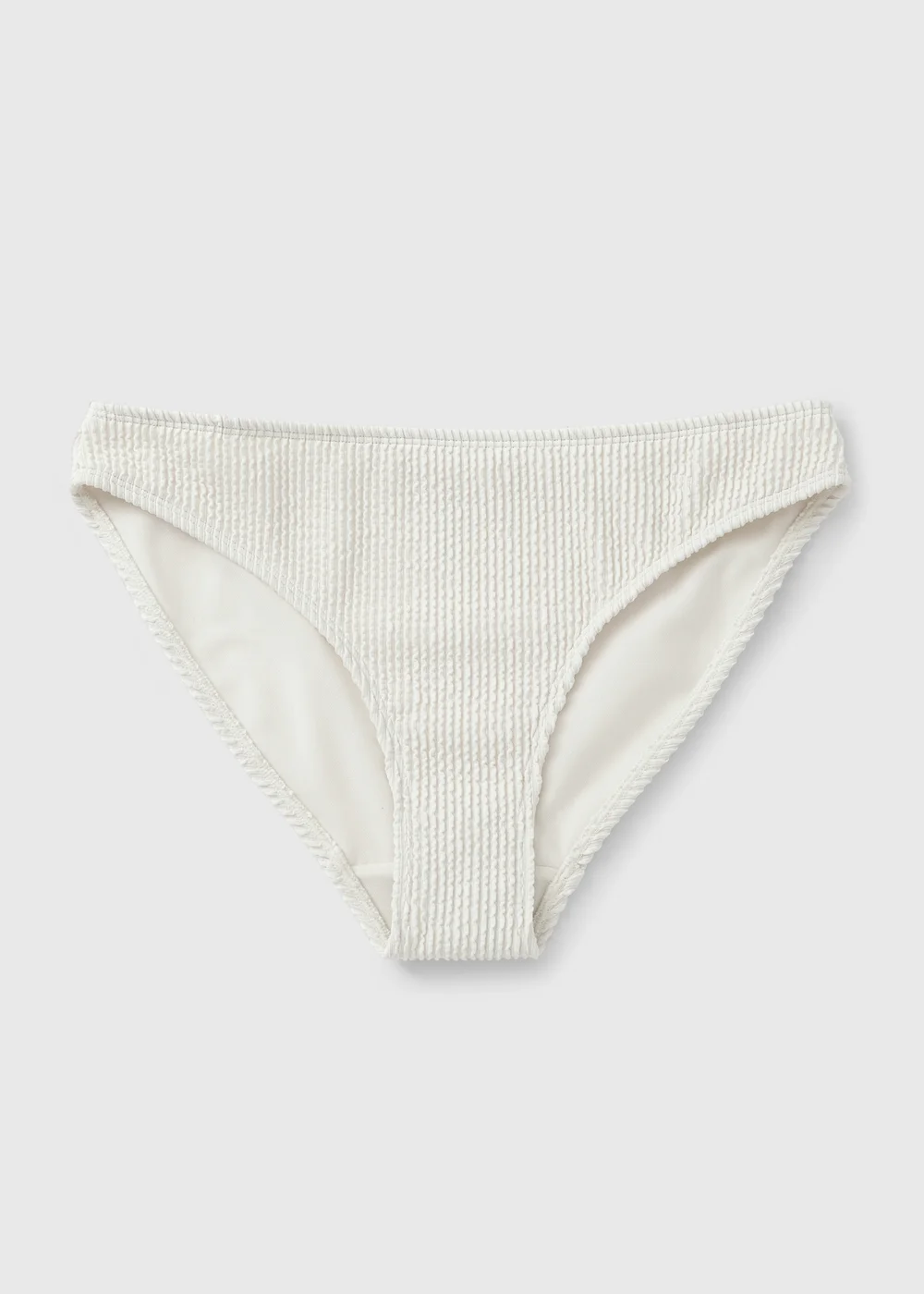 Cream Textured High Leg Bikini Bottoms - 20 Image 3