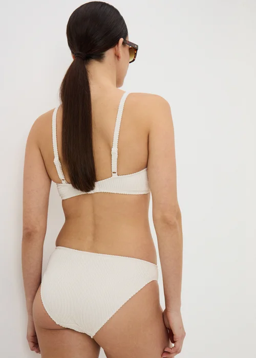 Cream Textured High Leg Bikini Bottoms - 20 Image 2