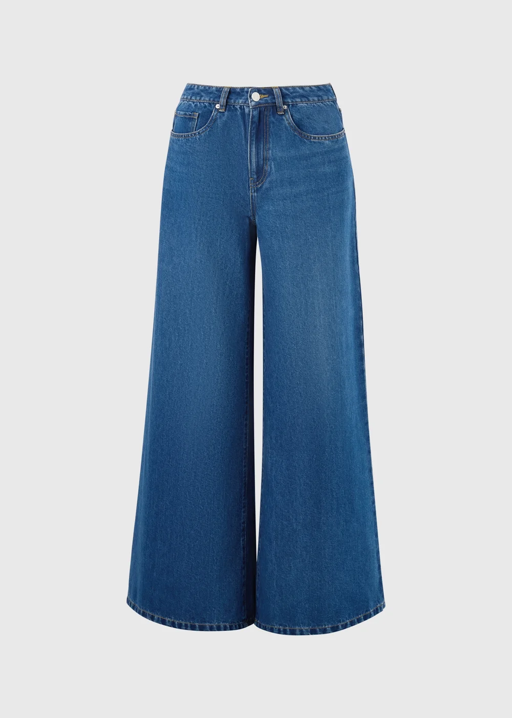 Dark Wash Palazzo Wide Leg Jeans - 8/L29 Image 5