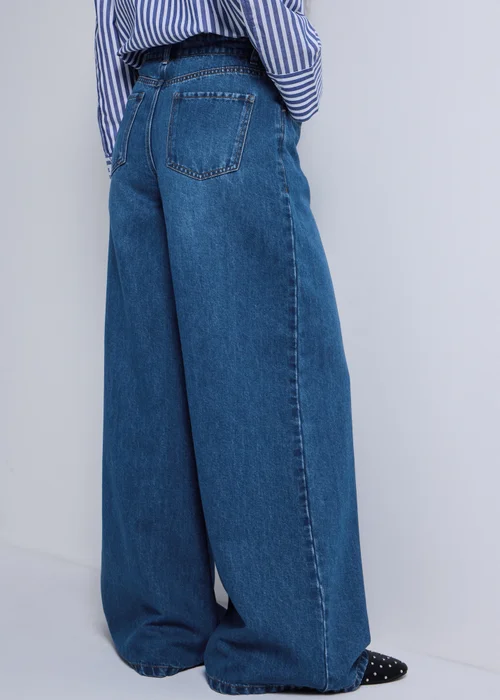 Dark Wash Palazzo Wide Leg Jeans - 8/L29 Image 4