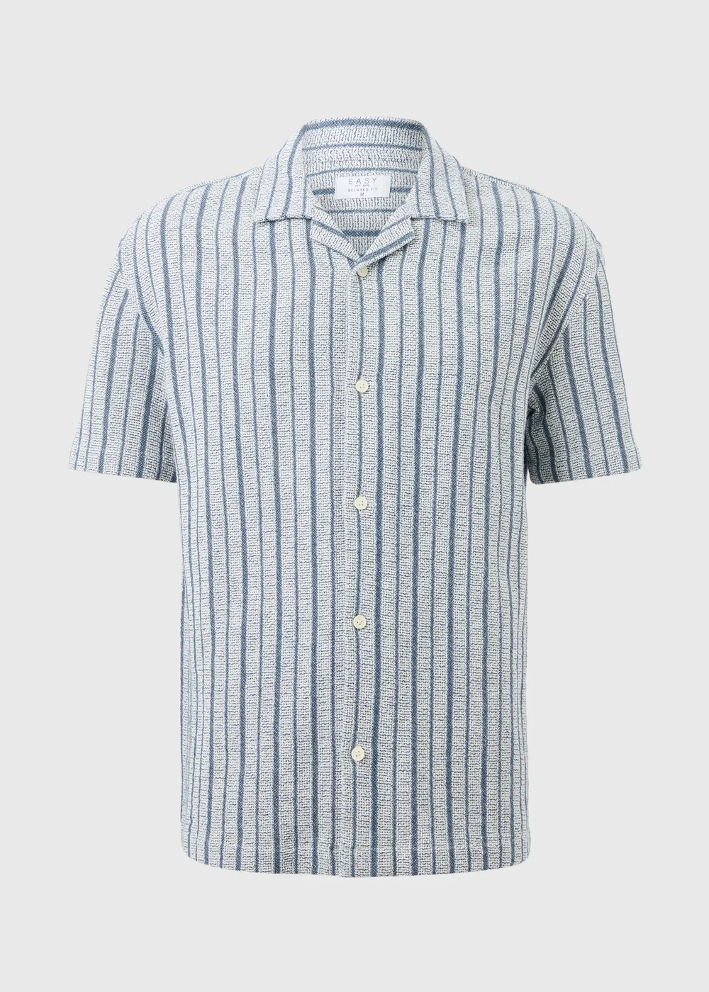 Blue Stripe Relaxed Fit Short Sleeve Shirt - S Image 1