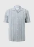 Blue Stripe Relaxed Fit Short Sleeve Shirt - S Image 1