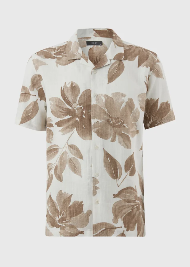 Brown Floral Watercolour Shirt