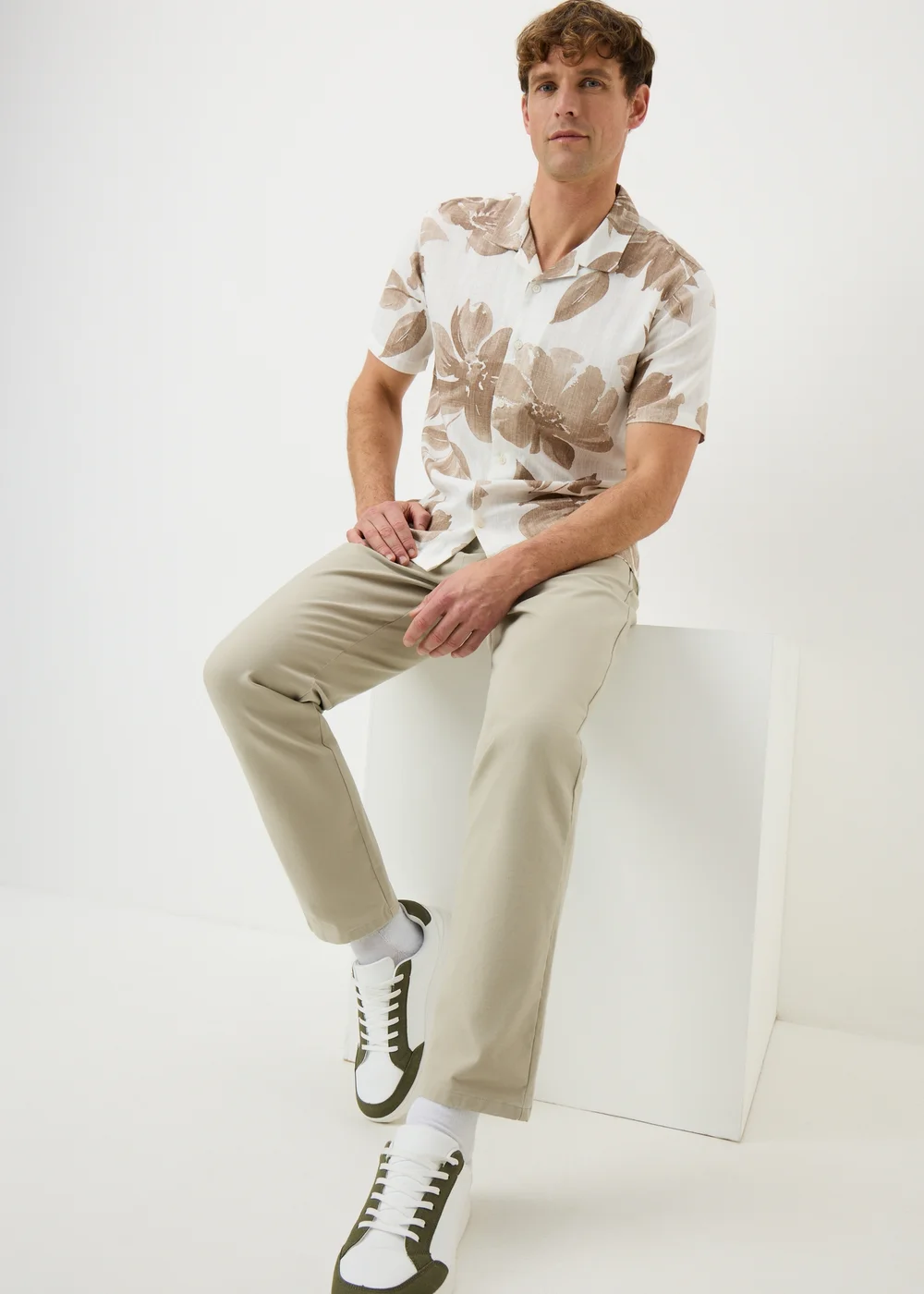 Brown Floral Watercolour Shirt - S Image 2