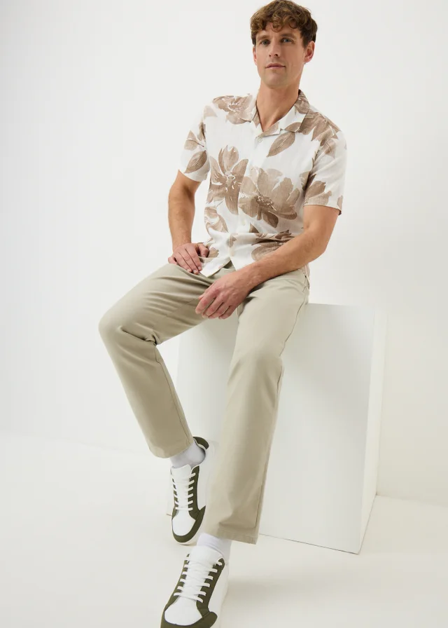 Brown Floral Watercolour Shirt