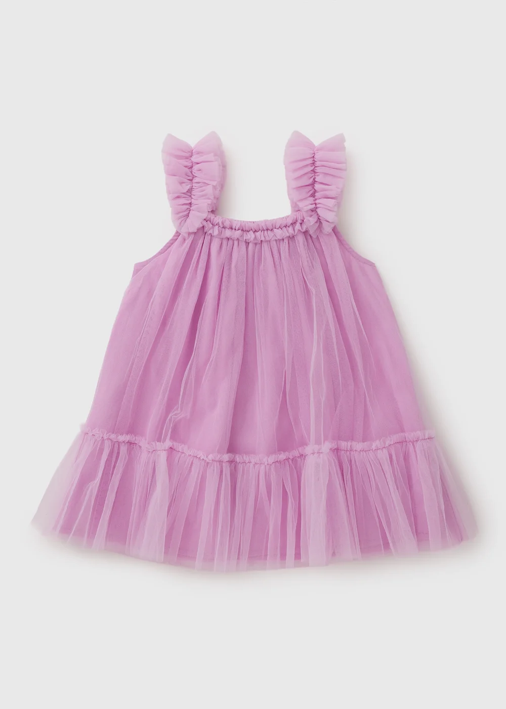 Girls Pink Frill Mesh Dress (1-10yrs) - 1-1.5 Yrs Image 1