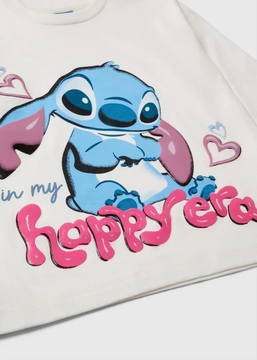 Disney Girls White Stitch Pyjama Set (5-13yrs) - Age 5 Years Image 2