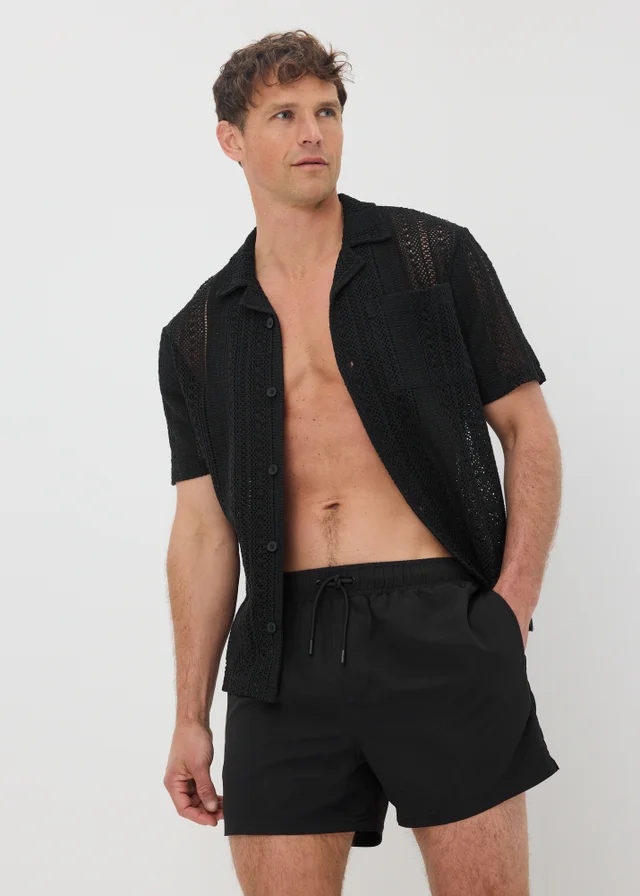 Black Essential Regular Fit Swim Shorts
