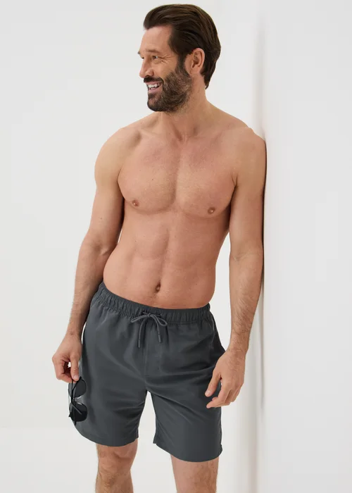Charcoal Long Length Essential Swim Shorts - XXXL Image 1