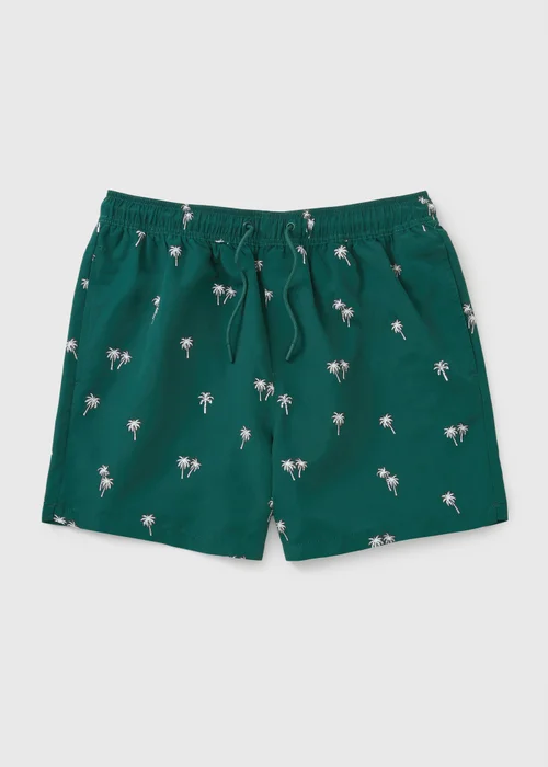 Teal Palm Print Essential Swim Shorts - XXL Image 2