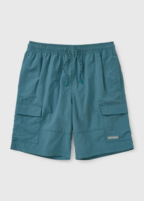 Teal Long Length Cargo Swim Shorts - XS Image 2