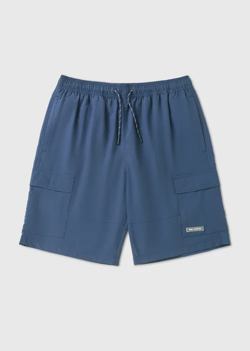 Navy Long Length Cargo Swim Shorts - XS Image 3