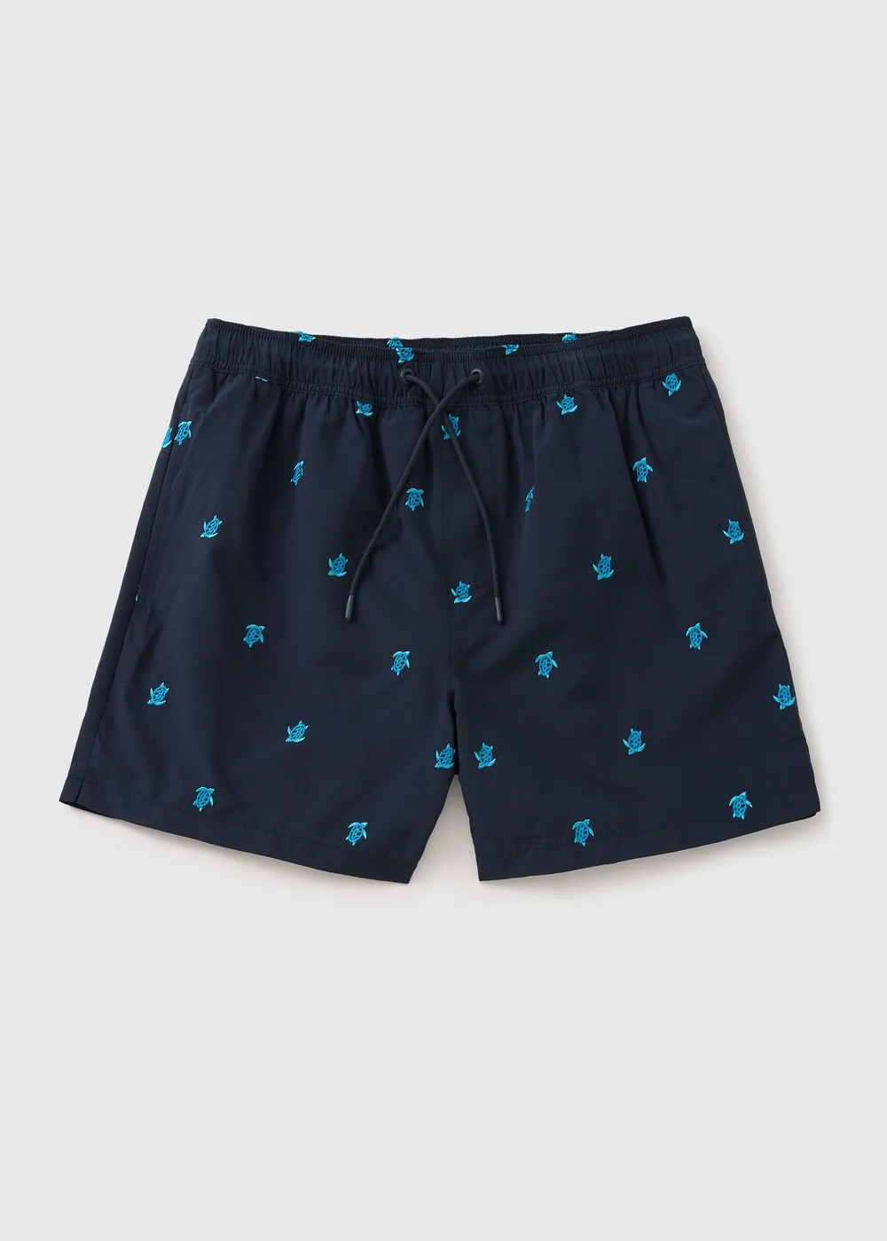 Navy Turtle Embroidered Swim Shorts - 3XL Image 3