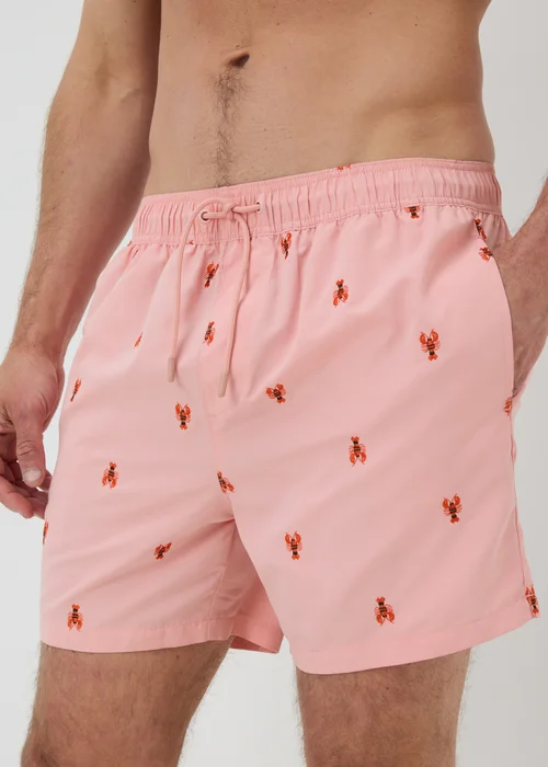 Pink Lobster Embroidered Swim Shorts - XXXL Image 2